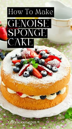 genoise sponge cake taste | Easy Sponge Cake Recipe | genoise sponge cake recipe | Genoise Sponge Cake Recipe | best sponge cake recipe | What does genoise cake taste like | How To Make A Genoise Sponge Cake | sponge cake recipe easy | sponge cake recipes Polish Sponge Cake, The Best Sponge Cake Recipe, Whisked Sponge Cake Recipe, Walnut Sponge Cake, Jiggle Cake Recipe, Genoise Sponge Cake Recipe Mary Berry, Italian Sponge Cake Recipe, English Sponge Cake Recipe