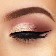 Machiaj Smokey Eyes, Rose Gold Makeup Looks, Make Up Mata, Rose Gold Eye Makeup, Make Up Gold, Rose Gold Eyeshadow, Gold Makeup Looks, Wedding Hairstyles And Makeup, Wedding Makeup For Brown Eyes