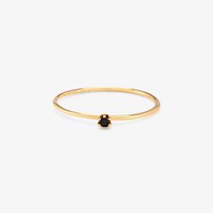 18K Yellow Gold Minimalist Black Jewelry With Single Diamond, Everyday Fine Black Ring, Everyday Black Fine Jewelry Ring, Black Jewelry With Single Diamond For Gift, Black Fine Jewelry Rings For Everyday, Black Ring With Single Diamond, Black Ring With Single Diamond In Fine Jewelry Style, Minimalist Black Stackable Rings, Black Minimalist Stackable Rings