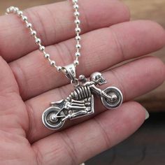 Sterling Silver Skull Biker Necklace #Jewelry1000 #sterlingsilver #mensjewelry #mensnecklace #silvernecklace #skullnecklace #giftforhim Biker Style Halloween Jewelry Gift, Biker Style Jewelry For Halloween Gift, Biker Jewelry For Halloween Gift, Biker Style Skull Jewelry Gift, Biker Style Skull Jewelry For Gift, Biker Skull Jewelry For Gift, Silver Stainless Steel Biker Jewelry, Punk Skull Jewelry For Biker Events, Biker Style Chain Jewelry For Biker Events