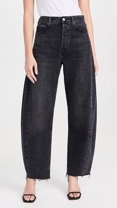 AGOLDE Luna Pieced Jeans: High Rise Curved Taper | Shopbop Agolde Nico Jeans, Womens Distressed Jeans, Agolde Jeans, Tapered Jeans, Premium Denim, Classic Shirt, High Jeans, Modern Fit, Fashion Set