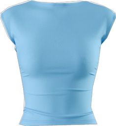 Fitted Tops With Cutout Back For Night Out, Fitted Top With Cutout Back For Night Out, Casual Fitted Tops With Cutout Back, Fitted Casual Tops With Cutout Back, Casual Fitted Top With Cutout Back, Fitted Crew Neck Tank Top For Night Out, Casual Fitted Top With Ruched Back, Fitted Casual Top With Ruched Back, Light Blue Fitted T-shirt For Summer