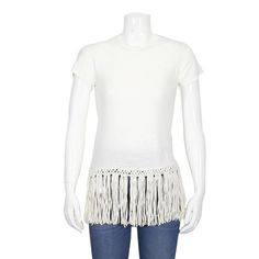 Craft your story in every look with this casual yet fashion-forward fringed hem T-shirt from Polo. Featuring a beautiful macrame fringe hem and short sleeves, it's perfect for showcasing your spontaneous and effortlessly cool style. Wear it layered over your favorite swimsuit at the beach or with high-waisted jeans for the weekend. The circular cut and breezy material will have you feeling comfortably chic no matter your plans. Inspire envy and likes on the 'gram in this statement piece from an Macrame Fringe, Ralph Lauren Womens Clothing, Polo Ralph Lauren Women, Ralph Lauren Womens, Ralph Lauren Polo, Top Collection, Women's Tops, Your Story, At The Beach