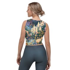 Look fabulous in an all-over printed, body-hugging crop top, now offering FREE SHIPPING to the US, Canada, EU, and UK! The artwork This artwork is an enchanting portrayal of Alpine flowers, set in a serene mountainous landscape. It captures a diverse array of wildflowers blooming amidst rocky terrains and dark, lush foliage. The painting features a rich palette of soft oranges, pinks, yellows, and purples, reflecting the delicate beauty and variety of flowers found in high-altitude regions. The Fitted Multicolor Floral Print Crop Top, Alpine Flowers, La Prairie, French Collection, Alpine Meadow, Crop Tops Women, Spring Collection, Laptop Sleeves, Wild Flowers