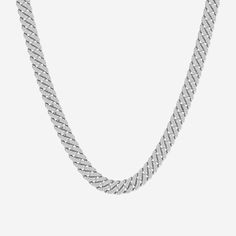 Classic Diamond Tennis Necklace With Chain, Formal White Gold Tennis Necklace With Chain, Luxury Platinum Necklace With Diamond Cut, Formal Diamond Tennis Necklace With Chain, Luxury Chain Diamond Necklace For Anniversary, Fine Jewelry Gold Platinum Necklace, Gold Diamond Cut Platinum Necklace, Classic White Gold Jewelry With Curb Chain, Gold Platinum Necklace With Diamond Cut