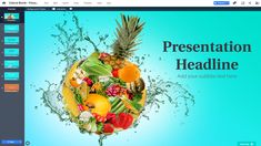 a screen shot of the presentation heading page for a healthy food and beverage product company