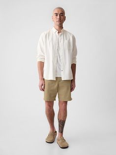 8" Modern Shorts Gap Relaxed Fit Cotton Shorts, Gap Relaxed Cotton Shorts, Gap Cotton Shorts For Spring, Gap Cotton Shorts, Gap Cotton Shorts With Pockets, Gap Cotton Shorts For Summer, Gap Linen Bottoms With Pockets, Gap Cotton Skort, Men Summer Outfit