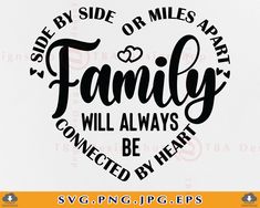 family will always be connected by heart svg dxf eps png cut file