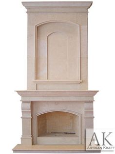 a white fireplace with an arched door on the top and bottom part, in front of a white background