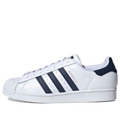 Adidas Originals Superstar Shoes 'Cloud White Navy Blue' FZ3560 (SNKR/Skate/Unisex/Low Top/Wear-resistant) Superstar Shoes, Adidas Shoes Originals, Superstars Shoes, Adidas Originals Superstar, Cloud White, Monte Carlo, Adidas Shoes, Low Top, Adidas Originals