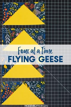 the cover of four at a time flying geese, with an arrow on it