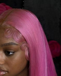 Hot Pink Wig Black Women, Buss Down Wig, Pretty Hair Color