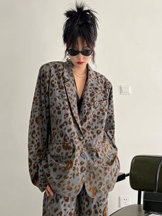 Panta Leopard Print Blazer – Marigold Shadows Luxury Snake Print Outerwear For Winter, Luxury Snake Print Winter Outerwear, Luxury Fall Outerwear With Graphic Print, Luxury Chic Leopard Print Outerwear, Leopard Print Blazer, Casual Date Night, Power Dressing, Popular Outfits, Printed Blazer