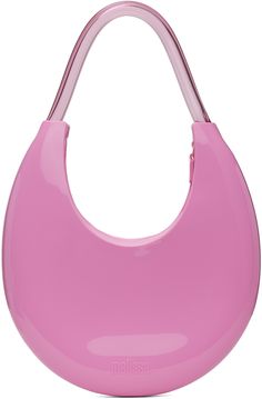 Injected-MELFLEX™ PVC shoulder bag in pink. · Water-resistant · Fixed transparent shoulder strap · Logo embossed at face · Zip closure · Unlined · H6.5 x W10.5 x D2 · Total height: H17 Supplier color: Pink Moon Bag, Pink Moon, Luxury Streetwear, Birthday Wishes, Designer Fashion, Shoulder Strap, On Sale, Water Resistant, Perfect Clothing