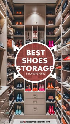 the best shoes storage ideas for closets and living room furniture in this postcard