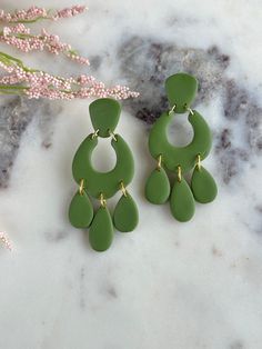 Green earrings Chic Green Earrings, Trendy Green Dangle Jewelry, Trendy Green Drop Earrings, Chic Handmade Green Jewelry, Chic Green Earrings For Gift, Elegant Lime Green Dangle Earrings, Green Dangle Chandelier Earrings, Modern Green Dangle Jewelry, Green Handmade Dangle Chandelier Earrings