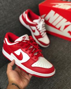 White And Red Shoes, Nike Red Shoes, Red Sneakers Women, Red And White Nike Shoes, Nike Red, Red And White Shoes, Shoes Nike Red And White, White And Red Air Force 1