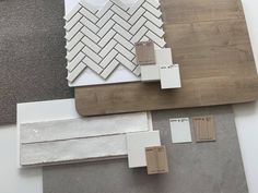 the flooring samples are laid out and ready to be used for painting or remodeling