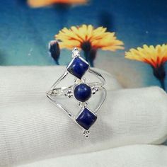 This handcrafted jewelry is made by ShalzDesigns - Vancouver, Canada. For each piece , we handpick the best gemstone and ensure high quality craftsmanship and intrinsic designing. Buy it for yourself of for your loved ones. Lapis Lazuli Ring, Lapis Ring, 925 Silver Ring, Easter Gift Ring, For Her, Sterling Silver Ring, Gift For Her, Gift Idea, Size 7US,JPY031611 Gemstone - Lapis Lazuli Metal - Sterling Silver Stone Size - 5mm Weight - 4.5gm Purity of Silver: 92.5% Pure, Solid, Sterling Silver Ea Sapphire Sterling Silver Rings Gift, Handmade Lapis Lazuli Rings Perfect For Gifts, Fine Jewelry Lapis Lazuli Rings For Gifts, Handmade Adjustable Sapphire Ring In Sterling Silver, Handmade Sterling Silver Sapphire Ring, Sterling Silver Sapphire Ring Stamped 925 As Gift, Spiritual Sapphire Ring In Sterling Silver, Spiritual Sterling Silver Sapphire Ring Gift, Spiritual Sapphire Ring In Sterling Silver As Gift