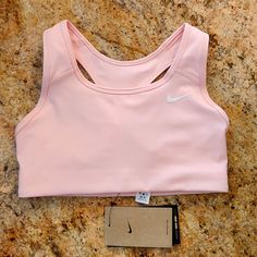 New With Tags! Soft, Light Pink Sports Bra. Medium Support. Nike Sports Bra. Size Extra Small (Xs). Nike Bra, Track Star, Running Sports Bra, High Neck Sports Bra, Medium Support Sports Bra, Pink Workout, Pink Nike, Nike Sports Bra, Pink Sports