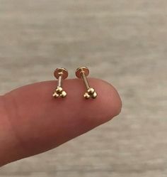 "14k Gold Internally Threaded Flat Back Disc Labret Studs * 1 piece * 14k Gold * Triangle Ball Size: 3mm * 18 Gauge * Post Length: 6x1mm (18 gauge, 1/4\") * Threaded Post with 3mm Round Flat Back" Tiny 14k Gold Cartilage Earrings For Anniversary, Dainty Hypoallergenic Yellow Gold Piercings, Dainty Yellow Gold Nose Studs For Gift, Dainty Yellow Gold Nose Studs As Gift, Tiny Gold Sterling Silver Cartilage Earrings, Dainty Nickel-free Yellow Gold Cartilage Earrings, Dainty Yellow Gold Nickel-free Cartilage Earrings, 14k Gold Dainty Nickel-free Cartilage Earrings, Tiny 14k Gold Piercings As A Gift