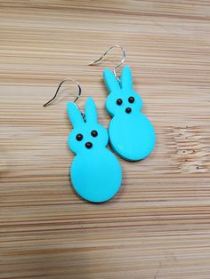 Handmade bunny earrings on 925 sterling silver hooks Easter Jewelry Gift For Pierced Ears, Easter Gift Jewelry For Pierced Ears, Handmade Bunny, Easter Earrings, Bunny Earrings, Blue Bunny, Bunny Easter, Easter Bunny, Easter