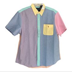 Nwt Polo Ralph Lauren Multi Color S/S Button Down Shirt 100% Cotton Sz Xl Classic Fit Colors: Yellow, Blue, Green, Peach & Pink (Pastels) Armpit To Armpit: 26” Length: 31” No Flaws Thank You For Viewing My Closet Jean Shirt Men, Red Checkered Shirt, Button Collar Shirt, Floral Long Sleeve Shirt, Denim Shirt With Jeans, Plaid Shirt Men, Mens Flannel Shirt, Button Down Shirt Mens, Mens Flannel