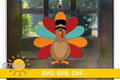 Turkey Door hanger SVG Turkey Door Hanger, Thanksgiving Door Hanger, Turkey Door, Svg Laser Cut Files, Door Hanger Svg, Fall Door Hanger, Thanksgiving Pilgrims, Thanksgiving Projects, Pilgrim Hat