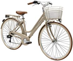 a bicycle with a basket is shown on a white background