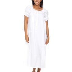 Step into a world of timeless elegance with the Alexander Del Rossa Women's Victorian Nightgown. This exquisite piece is crafted from 100% premium cotton, ensuring both comfort and durability. The breathable fabric is gentle on the skin, making it perfect for all-night wear.

- Material: 100% Cotton
- Color: Pearl
- Size: XL
- Gender: Female
- Age Group: Adult
- Features: Gathered short sleeves with wide lace cuffs, neckline trimmed with wide cotton lace, pintucks on front yoke, front gathered w Classic White Cotton Sleepwear, Feminine Cotton Sleepwear For Wedding Night, Elegant Cotton Sleepwear For Home, Feminine Cotton Dresses For Wedding Night, Elegant White Cotton Sleepwear, Classic White Cotton Nightgown, Feminine Cotton Nightgown For Wedding Night, Classic Cotton Nightgown For Sleep, Cotton Lace Trim Sleepwear For Wedding Night