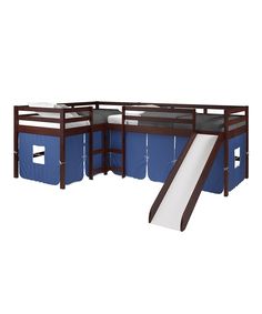 bunk beds with slide and mattresses for children