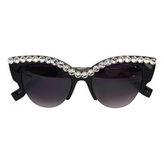 These beautiful sunglasses are half rimmed with large genuine Swarovski Crystals along the top. Rimless Glass Shield Sunglasses For Party, Mirrored Rimless Sunglasses For Evening, Rimless Mirrored Lenses Sunglasses For Evening, Evening Rimless Sunglasses With Mirrored Lenses, Rimless Mirrored Sunglasses For Evening, Rimless Tinted Sunglasses For Party, Rimless Glass Sunglasses For Evening, Evening Cat Eye Shield Sunglasses With Mirrored Lenses, Black Glass Shield Sunglasses For Party