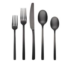 a set of five forks, spoons and knives