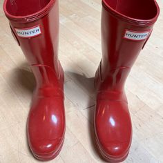 These Babies Have Hardly Been Worn!! Beautiful Great For Rain And Winter! Bell Shoes, Red Hunter Boots, Red Hunter, Hunter Bell, Women Hunters, Hunter Boots, Rain Boots, Size 10, Women Shoes