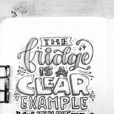 a notebook with the words, the bridge is a clear example of what's inside