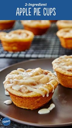 two ingredient apple pie cups on a plate