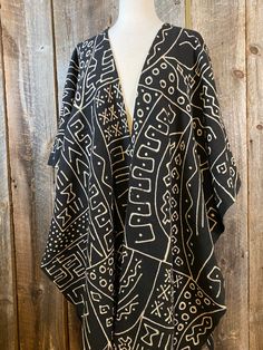 Mudcloth Ruana Bogolan Wrap Boho Mudcloth Shawl Mudcloth - Etsy Traditional Black Shawl Outerwear, Traditional One-size Long Sleeve Cape, One Size Traditional Long Sleeve Cape, Traditional Long Sleeve Cape One Size, Traditional One-size Shawl Kimono, Traditional One Size Shawl Kimono, Traditional Shawl Outerwear, Malian Culture, Cloth Collection