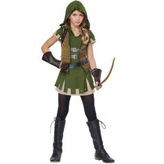 Robin Hood may have been labeled as a thief by those with power, but he was a hero to his people. This Halloween, dress up as the beloved skilled archer with our Miss Robin Hood costume for tweens. Robin Hood Costumes, Robin Hood Halloween, Robin Hood Halloween Costume, Robin Hood Costume, Teenage Halloween Costumes, Easy College Halloween Costumes, Games Halloween, Halloween Costumes To Make, Hood Girls