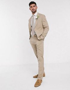 Khaki Groom Attire, Mens Tan Suit, Tan Suit Men, Khaki Groom, Tan Suit Wedding, Groom Clothes, Khaki Wedding