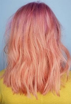 Peach Hair Dye, Peach Hair Color, Lady Locks, Peach Hair Colors, Fun Hairstyles, Organic Hair Color, Hair Dye Brush, Hair Color Brands, Dip Dye Hair