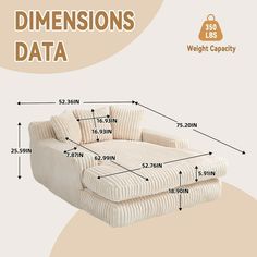 the measurements of a chair and ottoman