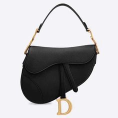 Dior Women Saddle Bag in Black Embossed Grained Calfskin Dior Saddle Bag Black, Dior Price, Black Saddle Bag, Black Saddle, Saddle Handbags, Dior Saddle, Book Tote Bag, Dior Book Tote, Classic Handbags