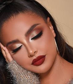 Makeup Looks For Red Lipstick, Make Up Look With Red Lipstick, Makeup Look Red Dress, Full Face Makeup With Red Lipstick, Eye Shadow For Red Lipstick, Bridal Makeup Red Lipstick, Formal Makeup With Red Lipstick, Red Dress Make Up Looks