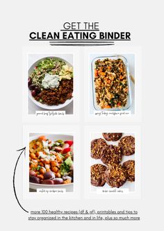 an info sheet describing how to get the clean eating binder