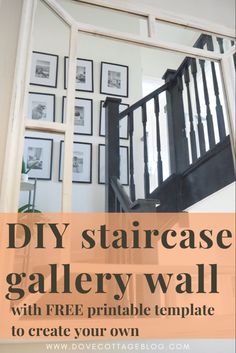 the staircase gallery wall with free printable template to create your own art work on it