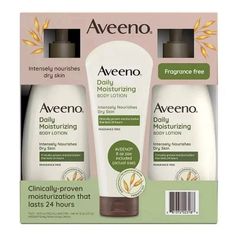 Item description from the seller This item is shipping direct from the vendor  . Usually takes 1-5 Business days to ship the item Aveeno® Daily Moisturizing Lotion (18 fl oz, 2 pack with 2.5 oz tube) is a solution for people with dry, flaky or irritated skin. Aveeno lotion is specially formulated to rehydrate skin to make it better, smoother, softer and healthier than previous lotions. Aveeno Active Naturals works by locking in moisture to improve skin wellness in just one day. This particular pack comes with two large pump bottles to keep at home and another smaller bottle that's perfect to take on the go. How Do You Fix Dry Skin? Lotion and moisturizer is often the best step to improve dry skin. You can use Aveeno Daily Moisturizer when your skin is feeling dry or at the beginning of the Aveeno Lotion, Aveeno Daily Moisturizing Lotion, Daily Moisturizing Lotion, Lotion For Dry Skin, Moisturizing Body Lotion, Moisturizing Lotion, Dermatologist Recommended, Moisturizer For Dry Skin, Smoother Skin