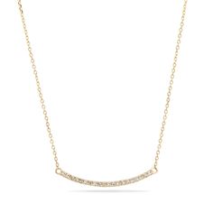 Tiny Pave Diamond Curve Bar Necklace – STONE AND STRAND Gift Ideas To Buy, Stone And Strand, Under A Microscope, Necklace Stone, Things Under A Microscope, Diamond Chain, Sell Gold, Expensive Jewelry, Conflict Free Diamonds