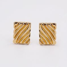 - Dimensions: height 39.9mm. width 30mm. thickness 4.3mm. - Material: gold and brass. - Type: left right earrings. - Quantity: 1 pair. - 0801-3530-1 Different batches, sizes and colors may be different slightly. If you need accurate size or color, please contact me. EU factory focuses on servicing brands unique and quality items with the smallest MOQ, if you need to custom or personalized, the factory and craftsmen are here. Gold Classic Clip-on Plug Earrings, Tarnish Resistant Gold Clip-on Earrings As Gift, Gold Tarnish-resistant Clip-on Earrings Gift, Gold Tarnish Resistant Clip-on Earrings Gift, Elegant Gold Rectangular Clip-on Earrings, Gold-plated Clip-on Earrings, Gold Metal Clip-on Earrings For Anniversary, Gold-plated Gold Clip-on Earrings For Anniversary, Gold Clip-on Classic Plug Earrings