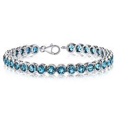 London Blue Topaz Bracelet Sterling Silver Round 19 cts SB2754 back Jewelry Questions, Topaz Bracelet, Blue Topaz Jewelry, Sparkle Top, Blue Topaz Bracelet, Birthday Bracelet, Bracelet Diamond, Topaz Jewelry, Chocolate Ice