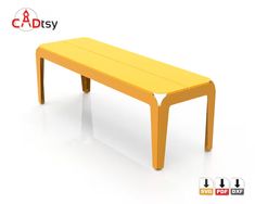 an image of a yellow table on white background